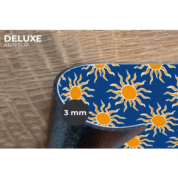 Zon - Patroon - Blauw Placemat vinyl groot 368 -closeup