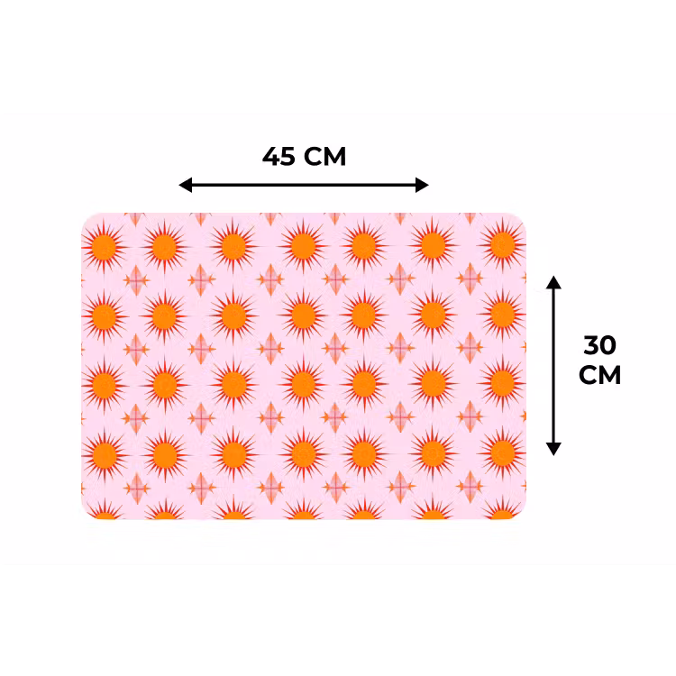 Zon - Patroon - Roze Placemat vinyl groot 368 -specs