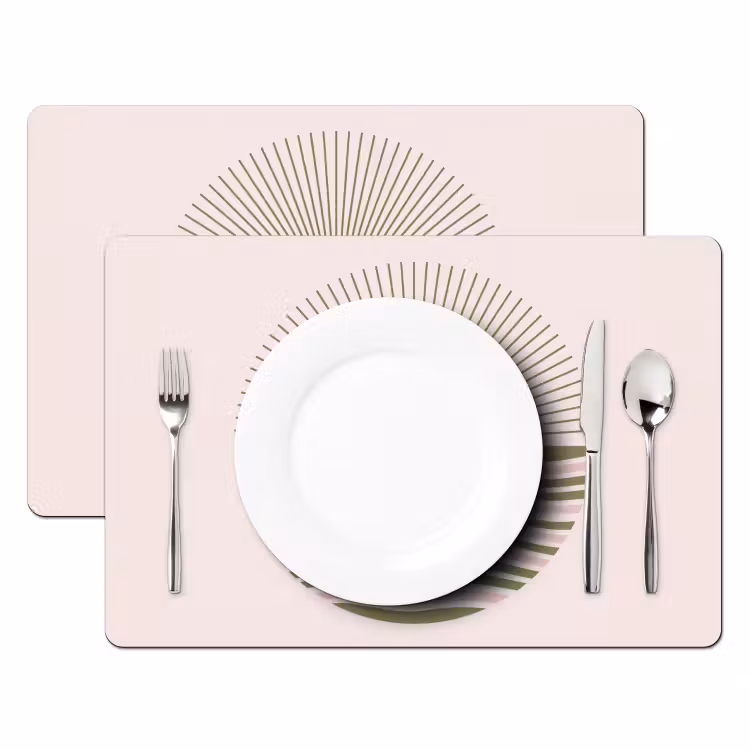 Zon - Zee - Abstract - Modern - Roze Placemat vinyl groot -zzsfeer2_Kitchenyeah-website