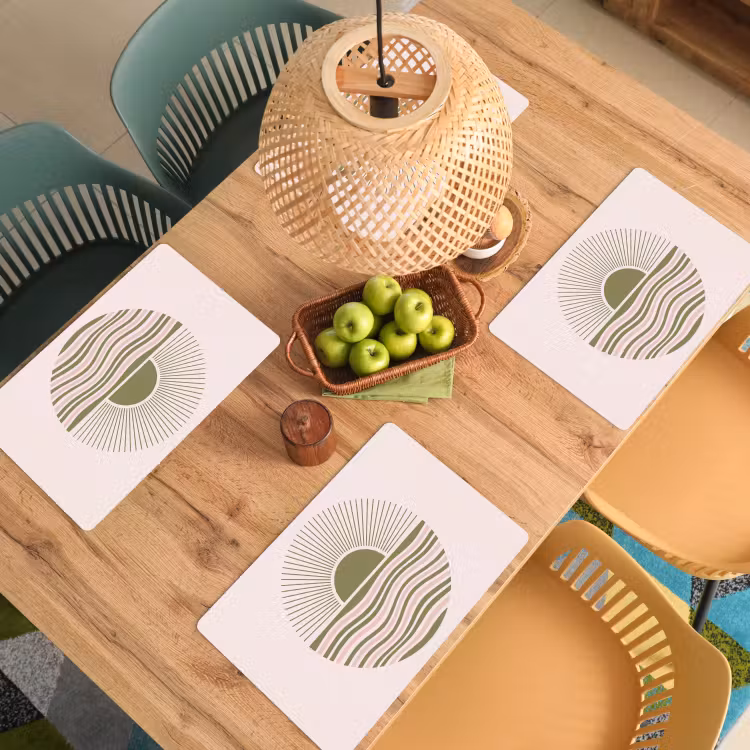Zon - Zee - Abstract - Modern - Roze Placemat vinyl groot -zzsfeer5_Kitchenyeah-website