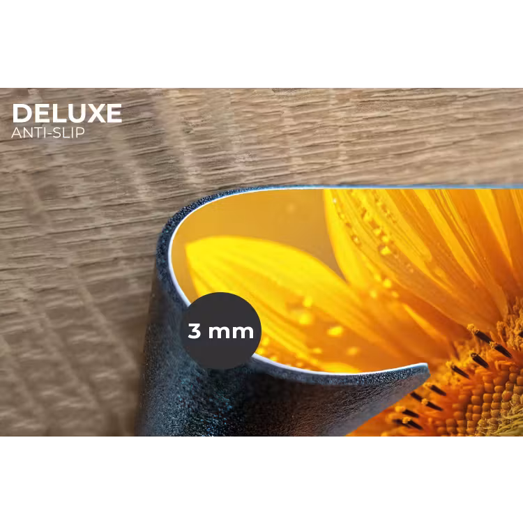 Zonnebloem - Dauwdruppels - Geel - Zonlicht Placemat vinyl groot -closeup