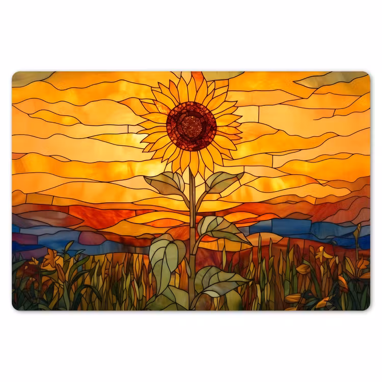 Zonnebloem - Mozaïek - Zonsondergang - Geel Placemat vinyl groot -zzsfeer1_Kitchenyeah-website