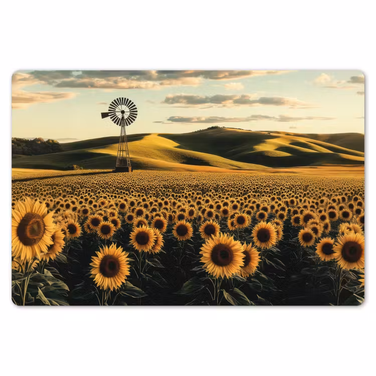 Zonnebloem - Veld - Windmolen Placemat vinyl groot -zzsfeer1_Kitchenyeah-website