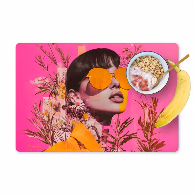 Zonnebril - Oranje - Vrouw - Planten Placemat vinyl groot -zzzproduct_Kitchenyeah-website