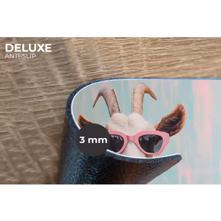 Zonnebril - Roze - Geit - Horen Placemat vinyl groot -closeup