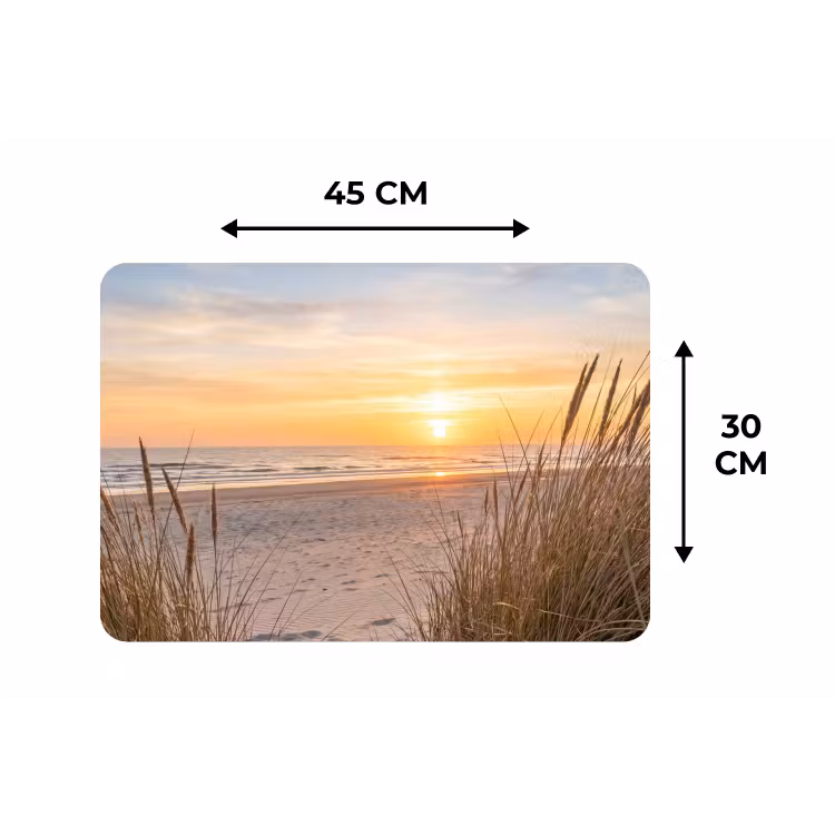 Zonsondergang - Duinen - Zee Placemat vinyl groot -specs
