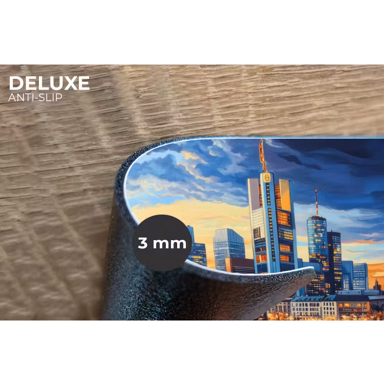 Zonsondergang Frankfurt - Stad - Skyline - Water Placemat vinyl groot -closeup