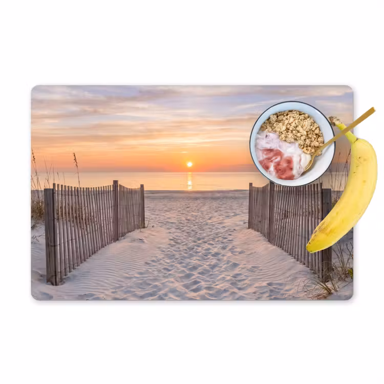 Zonsondergang - Strand - Zand Placemat vinyl groot -zzzproduct_Kitchenyeah-website