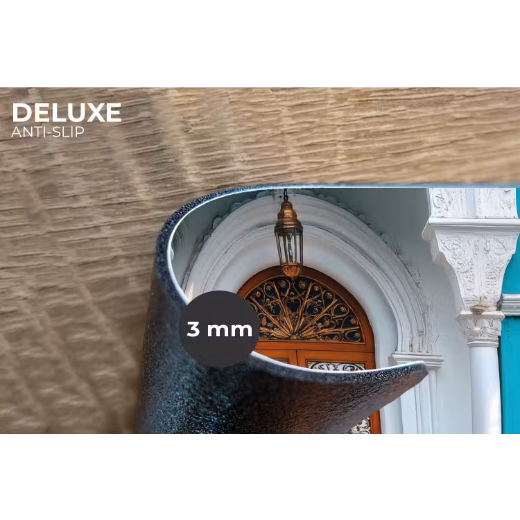 Zuilen - Sierlijke - Deur - Blauw Placemat vinyl groot -closeup