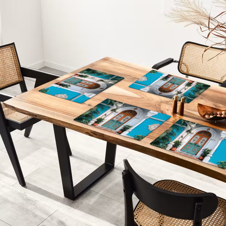 Zuilen - Sierlijke - Deur - Blauw Placemat vinyl groot -zzsfeer4_Kitchenyeah-website