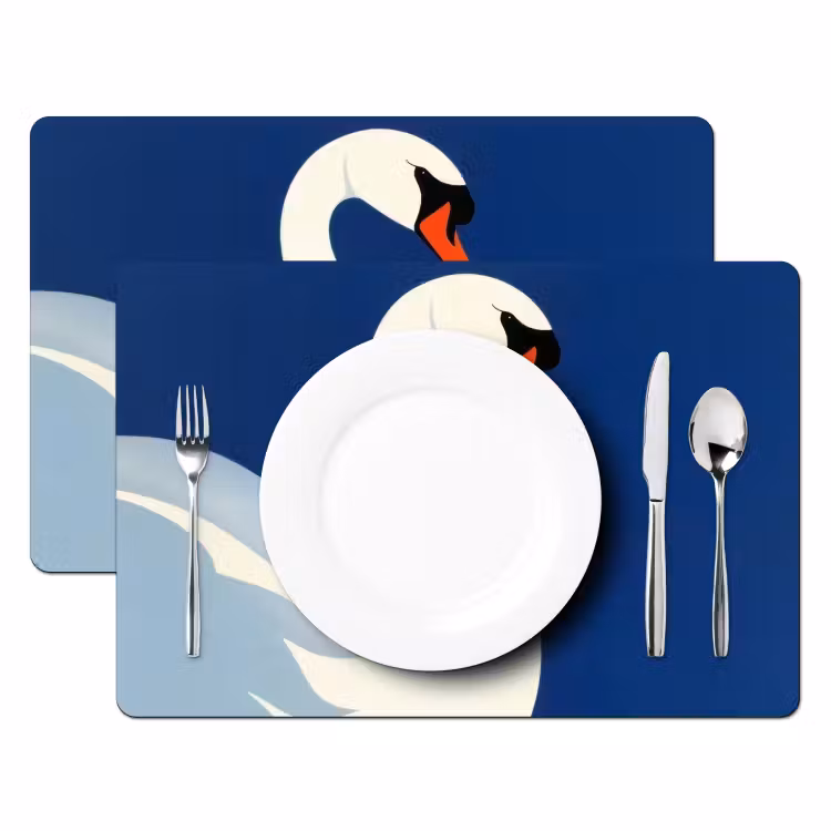 Zwaan - Wit - Snavel - Illustratie Placemat vinyl groot -zzsfeer2_Kitchenyeah-website