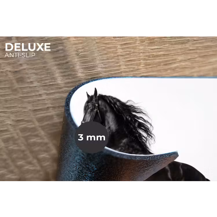 Zwart - Paard - Portret Placemat vinyl groot -closeup