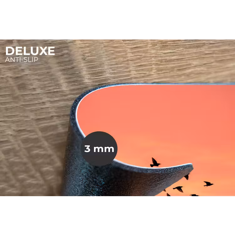 Zwerm - Vogels - Oranje Placemat vinyl groot -closeup
