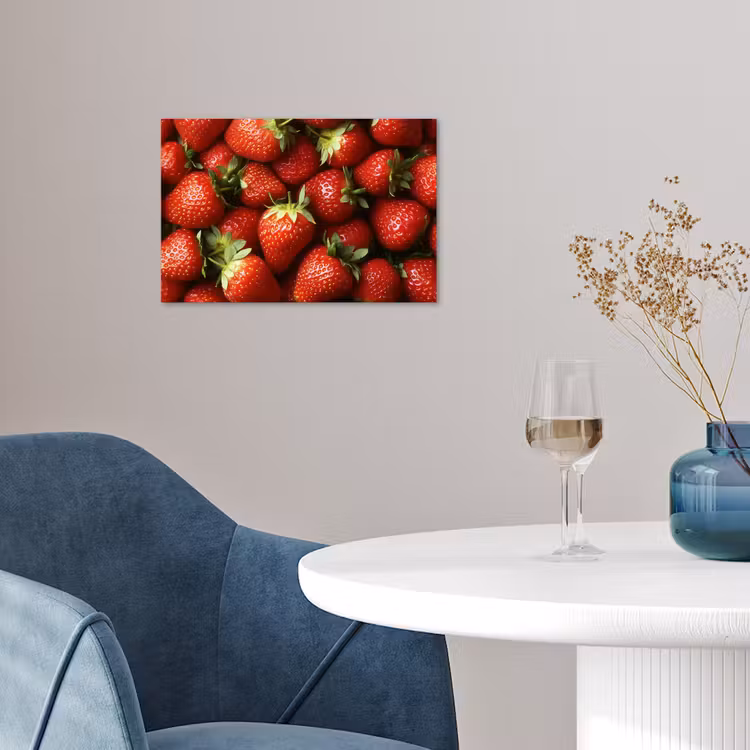 Aardbei - Fruit - Rood poster papier klein -sfeer3