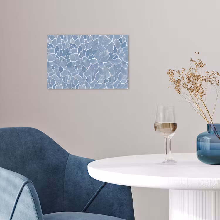 Abstract - Blauw - Bladeren poster papier klein -sfeer3
