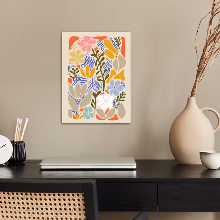Abstract - Bloemen - Bladeren poster papier klein -sfeer1
