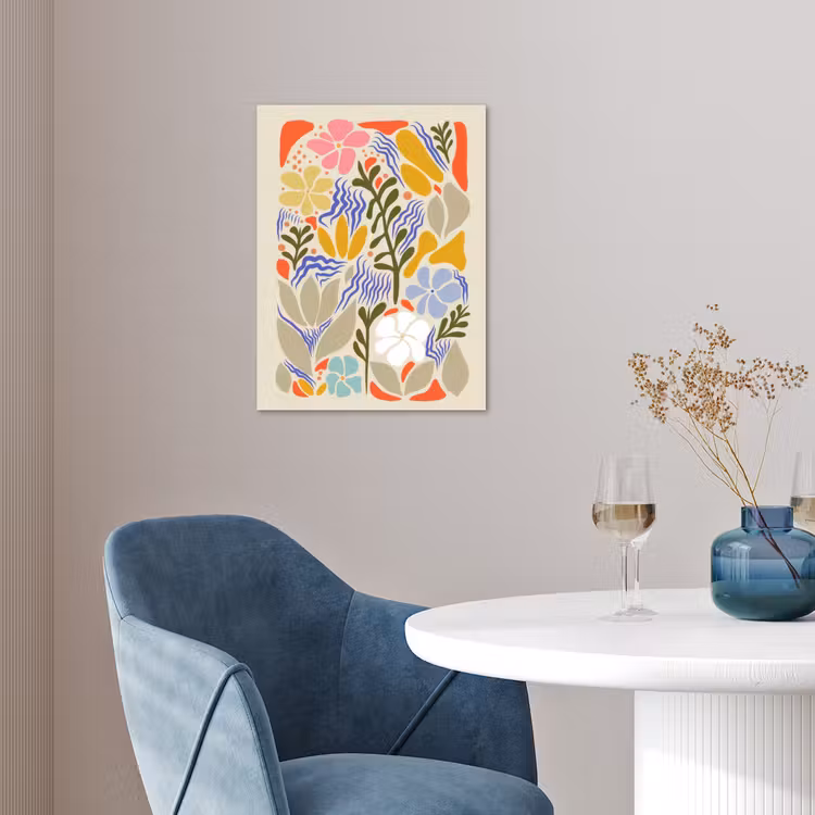 Abstract - Bloemen - Bladeren poster papier klein -sfeer3