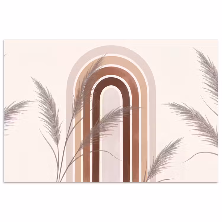 Abstract - Bogen - Plant - Boho - Beige poster papier klein -3d