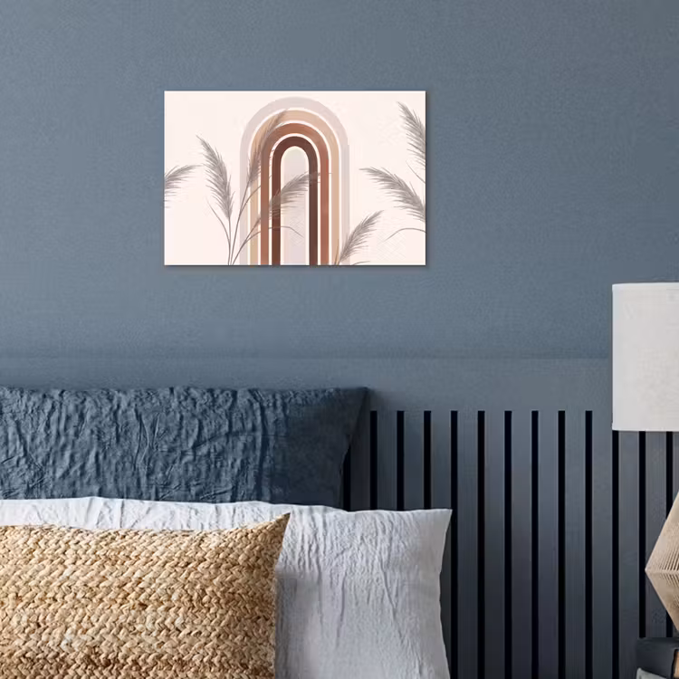Abstract - Bogen - Plant - Boho - Beige poster papier klein -sfeer2