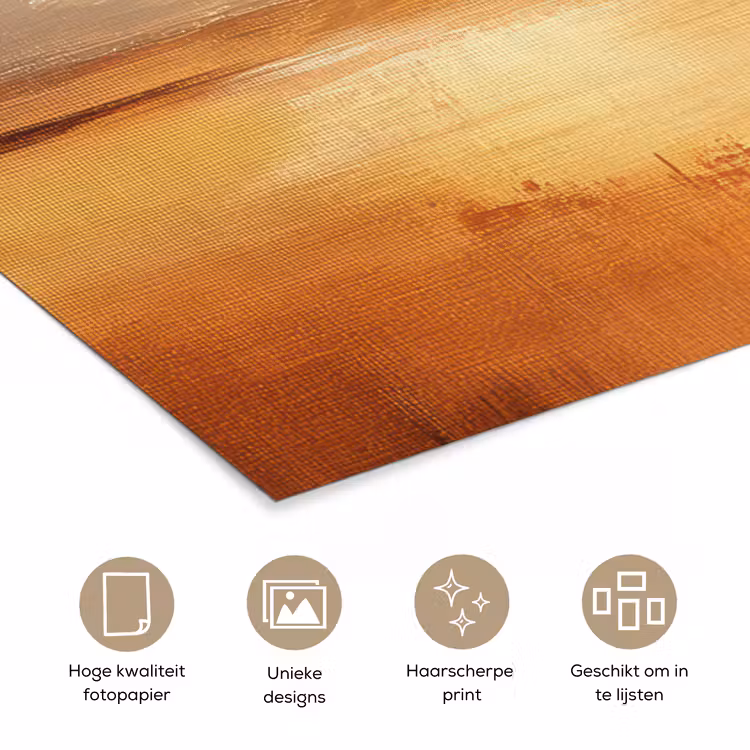 Abstract - Bruin - Modern - Herfst kleuren poster papier klein -closeup_NL