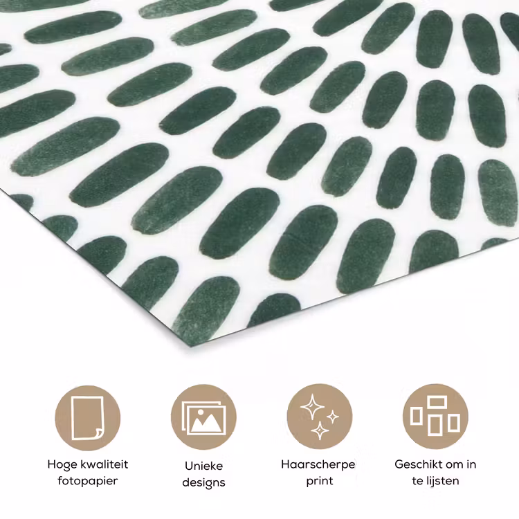Abstract - Cirkel - Patroon - Modern - Groen poster papier klein -closeup_NL