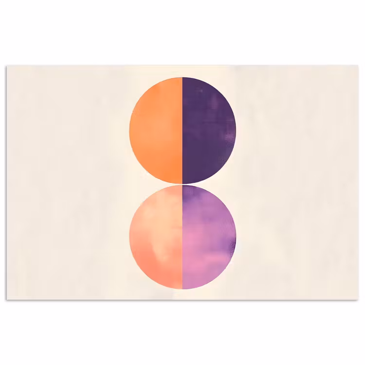Abstract - Cirkels - Paars poster papier klein -3d