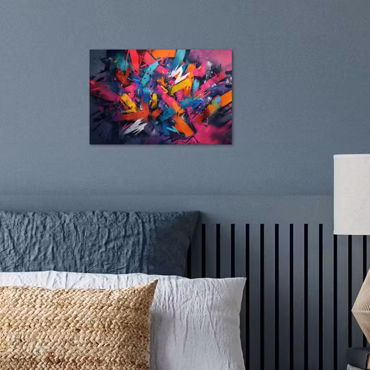 Abstract - Explosie - Neonkleuren poster papier klein -sfeer2