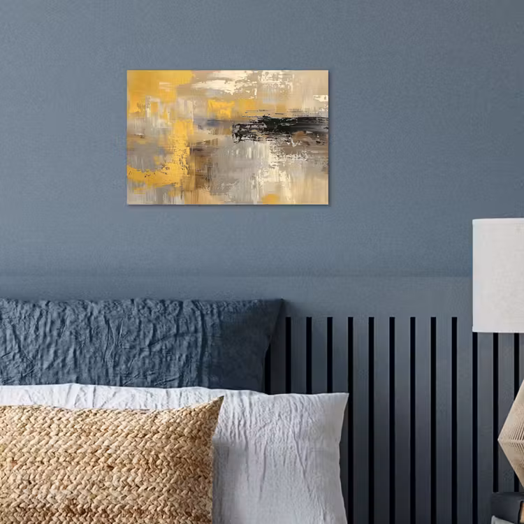 Abstract - Geel - Modern - Beige poster papier klein -sfeer2