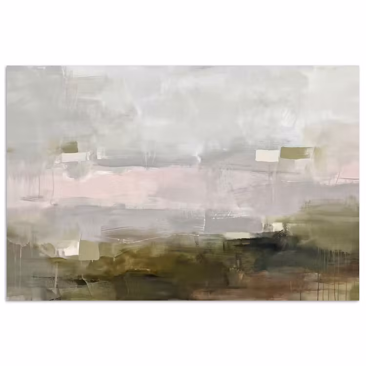 Abstract - Gelaagd - Kunst - Modern - Grijs-Groen poster papier klein -3d