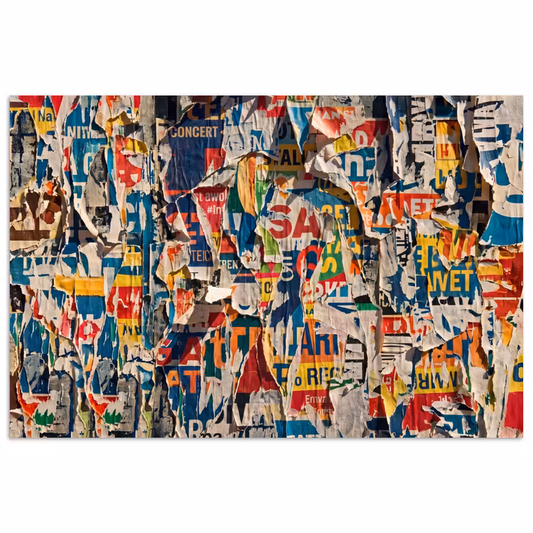 Abstract - Gelaagd papier - Urban - Modern - Kleurrijk poster papier klein -3d