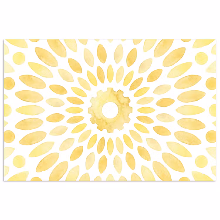 Abstract - Geometrisch - Stralend - Geel poster papier klein -3d