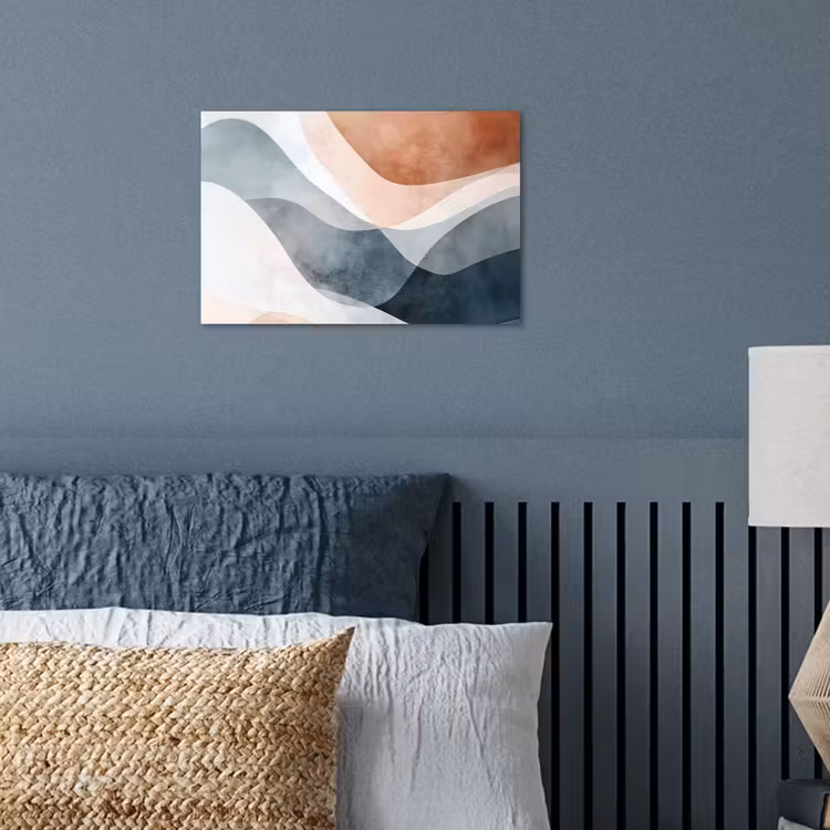 Abstract - Golven - Blauw poster papier klein -sfeer2