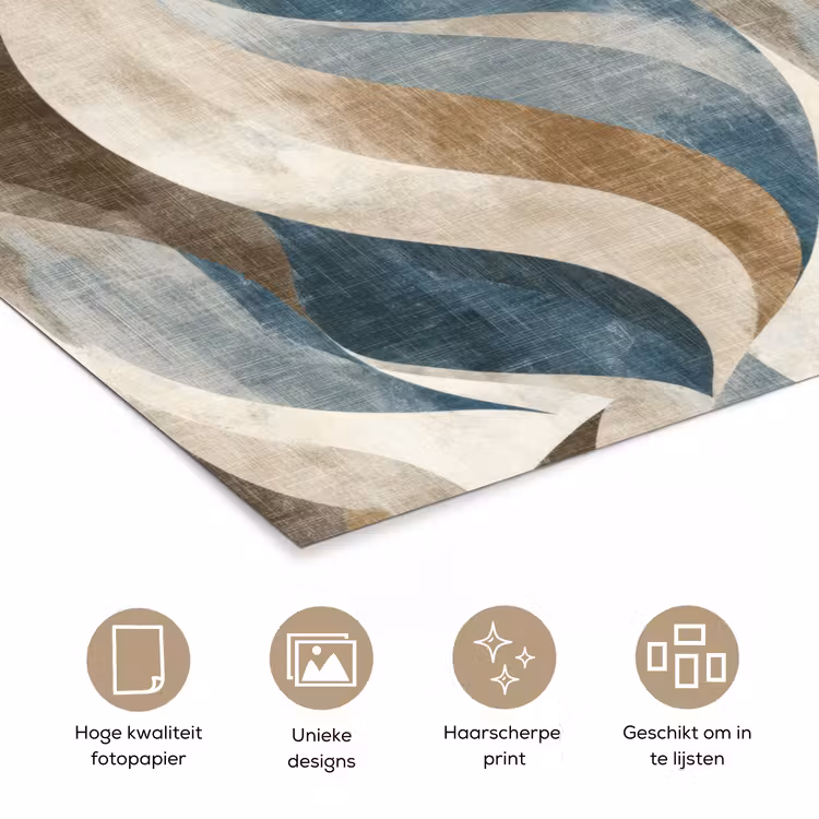 Abstract - Golven - Kleurrijk poster papier klein 62 -closeup_NL