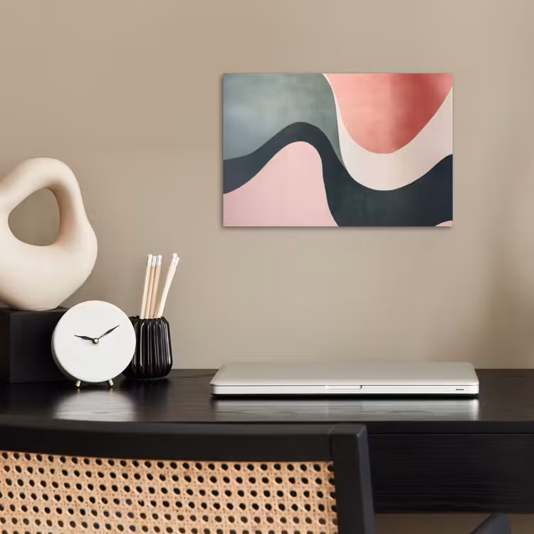 Abstract - Golven - Sierlijk - Roze poster papier klein -sfeer1
