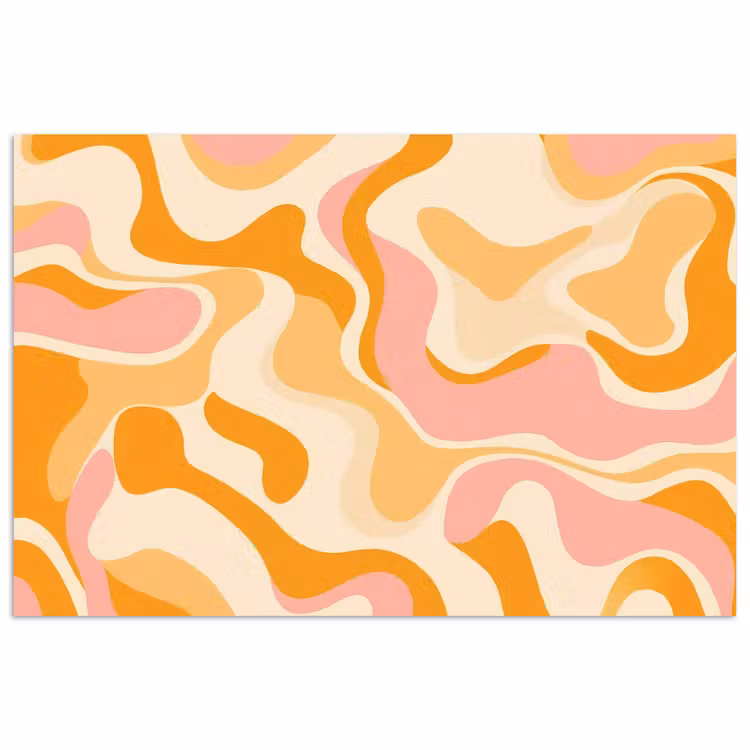 Abstract - Golvend - Oranje poster papier klein -3d