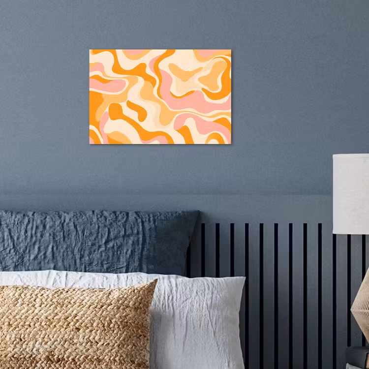Abstract - Golvend - Oranje poster papier klein -sfeer2