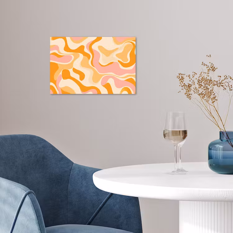 Abstract - Golvend - Oranje poster papier klein -sfeer3