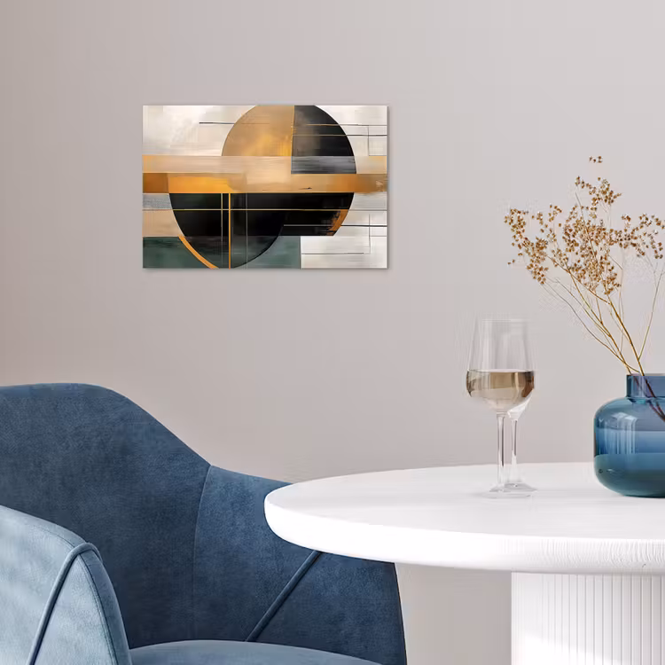 Abstract - Goud - Brons - Groen - Vormen - Modern poster papier klein -sfeer3