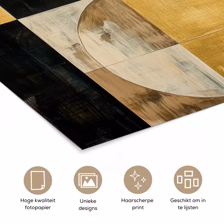 Abstract - Goud - Brons - Vormen - Geometrisch poster papier klein -closeup_NL