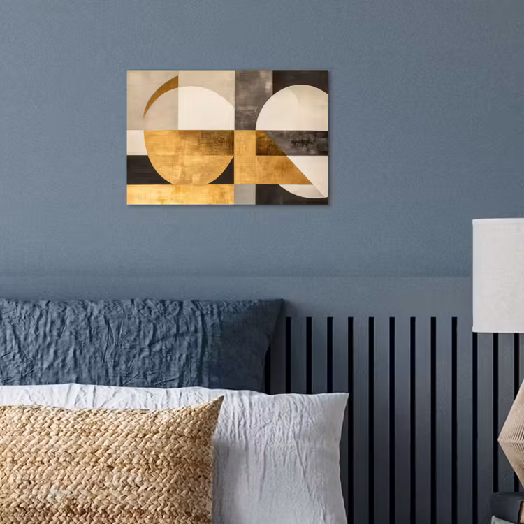 Abstract - Goud - Grijs - Vormen - Geometrisch poster papier klein -sfeer2