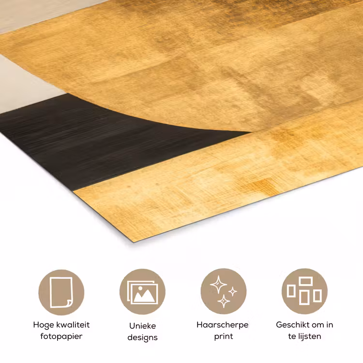 Abstract - Goud - Grijs - Vormen - Geometrisch poster papier klein -closeup_NL