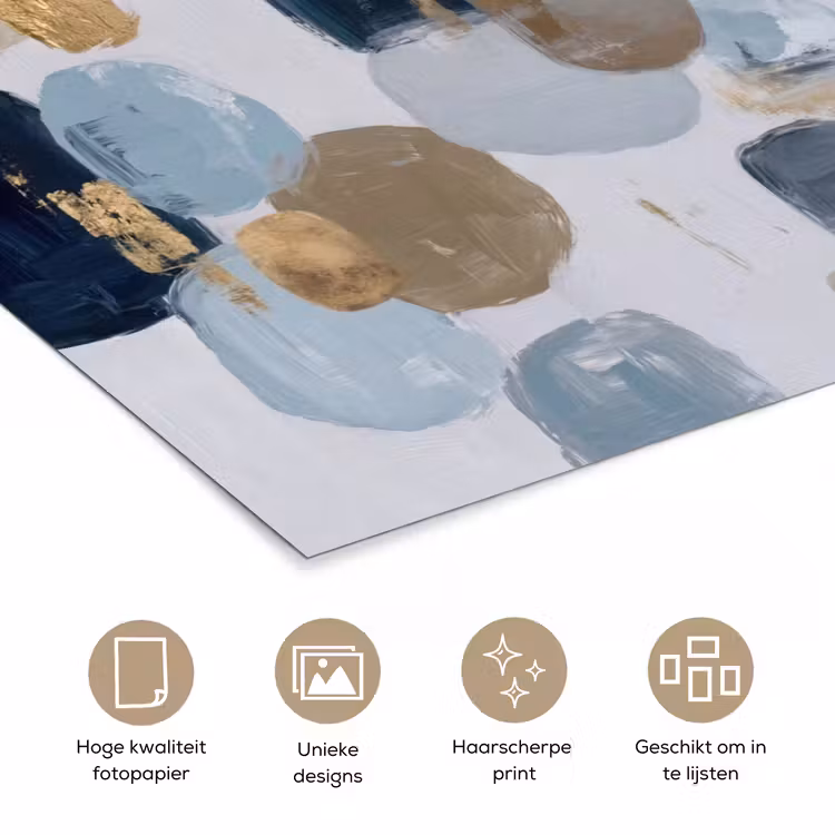 Abstract - Goud - Vormen poster papier klein -closeup_NL