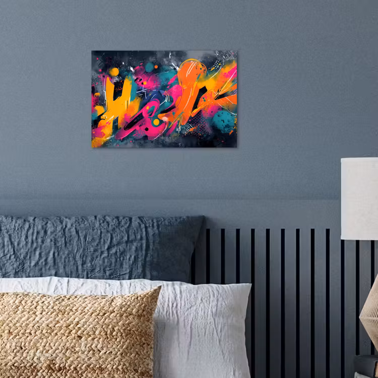 Abstract - Graffiti - Kleurrijk - Verfspatten poster papier klein -sfeer2