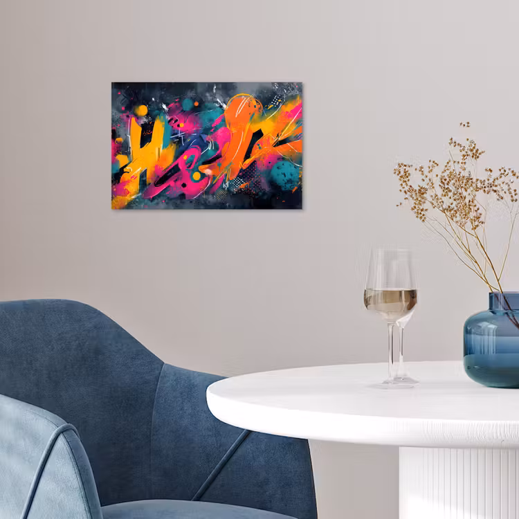 Abstract - Graffiti - Kleurrijk - Verfspatten poster papier klein -sfeer3
