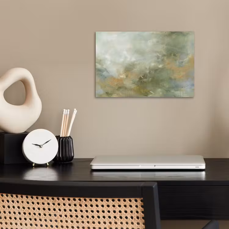 Abstract - Groen - Beige - Modern - Kunst poster papier klein -sfeer1