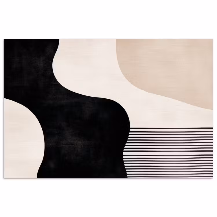 Abstract - Japandi - Beige - Modern poster papier klein -3d