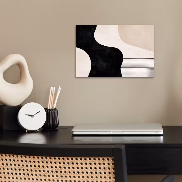 Abstract - Japandi - Beige - Modern poster papier klein -sfeer1