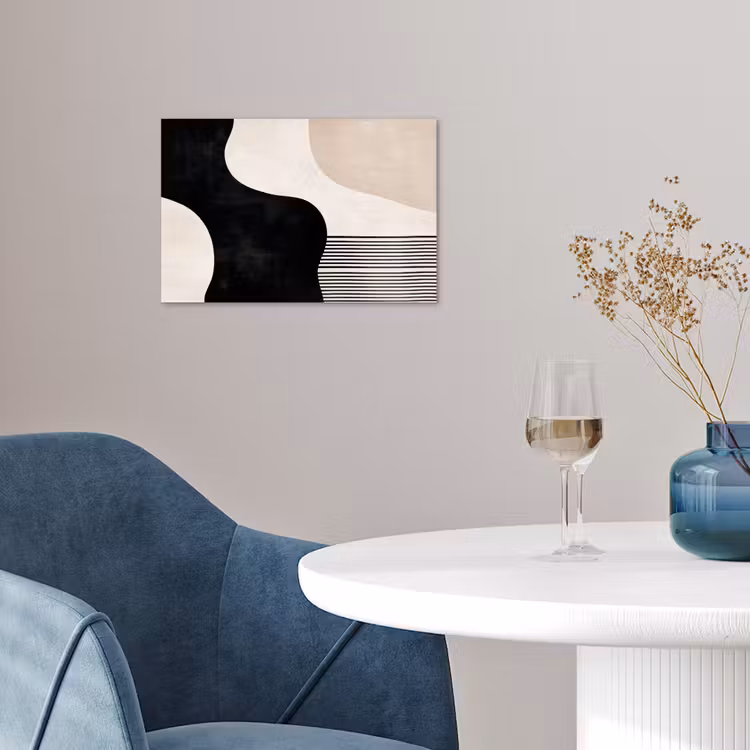 Abstract - Japandi - Beige - Modern poster papier klein -sfeer3