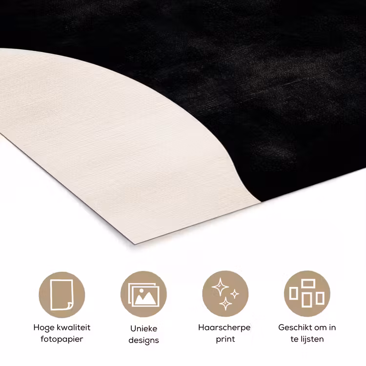 Abstract - Japandi - Beige - Modern poster papier klein -closeup_NL