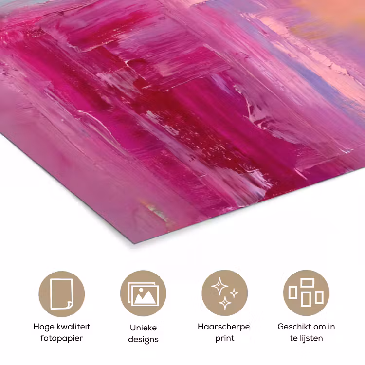 Abstract - Kleuren - Modern - Roze poster papier klein -closeup_NL